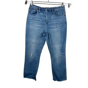 Madewell high rise slim Crop Boy Jeans raw hem 90s sz 31
